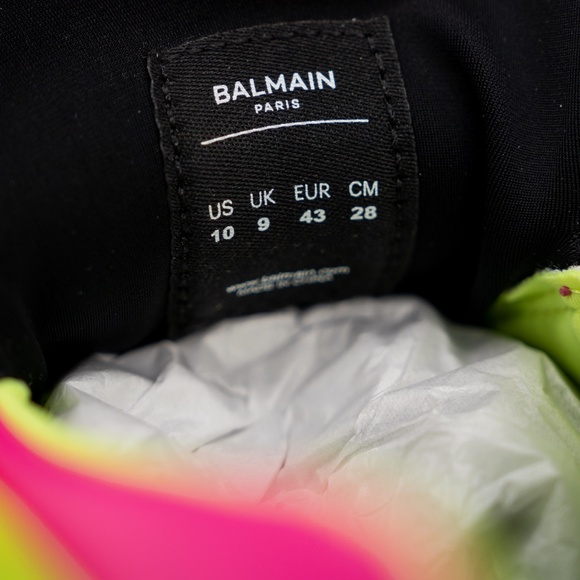 size 43/ US 10 - Balmain Unicorn Black Multicolor Yellow Blue Sneakers Neoprene - Picture 11 of 13